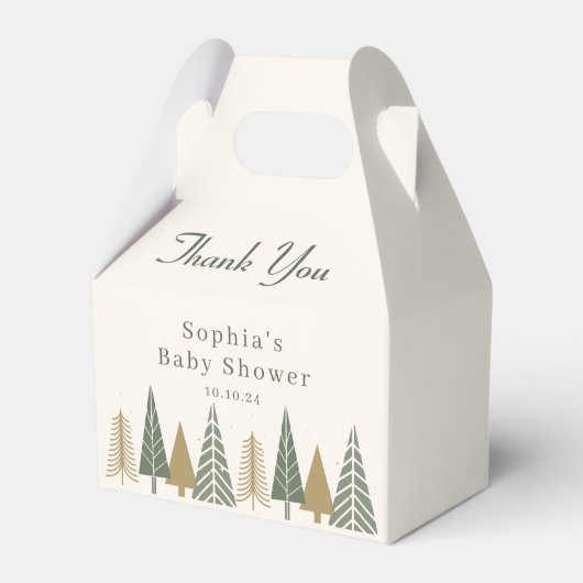 Green Winter Baby Dusche Vielen Dank Geschenkschachtel (Vorderseite)