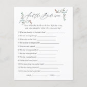 Green Winter Brautparty Game (Vorderseite)