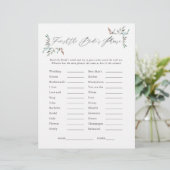 Green Winter Brautparty Phrases Game (Stehend Vorderseite)