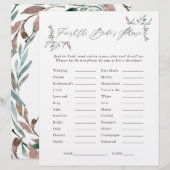 Green Winter Brautparty Phrases Game (Vorne/Hinten)