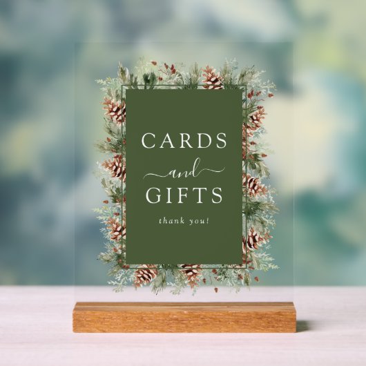 Green Winter Cards und Geschenke Acrylschild (Neutral)