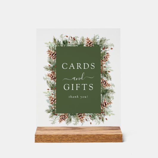 Green Winter Cards und Geschenke Acrylschild (Vorderseite)