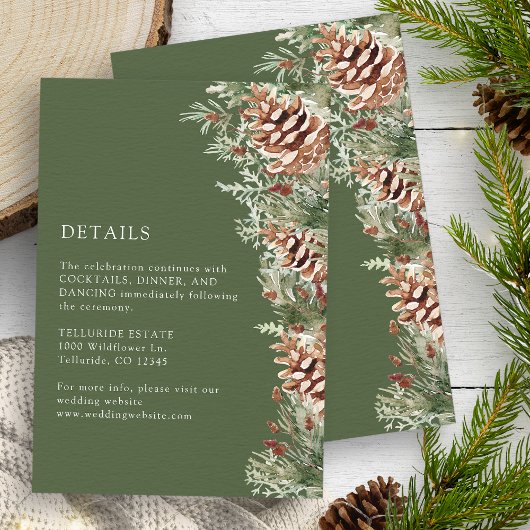 Green Winter Details Card Begleitkarte