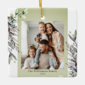 Green Winter Foliage Foto Weihnachten Keramikornament (Vorderseite)