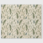 Green Winter Foliage Kraft Geschenkpapier (Flach)