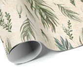 Green Winter Foliage Kraft Geschenkpapier (Rolleneckpunkt)