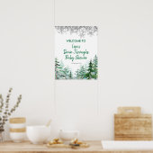 Green Winter Forest Drive by Baby Dusche Poster (Küche)