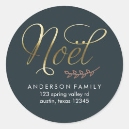 Green Winter Joy Runder Aufkleber