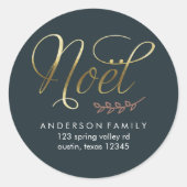 Green Winter Joy Runder Aufkleber (Vorderseite)