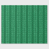 Green Winter Knitting Wooly Muster Geschenkpapier (Flach)