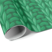 Green Winter Knitting Wooly Muster Geschenkpapier (Rolleneckpunkt)