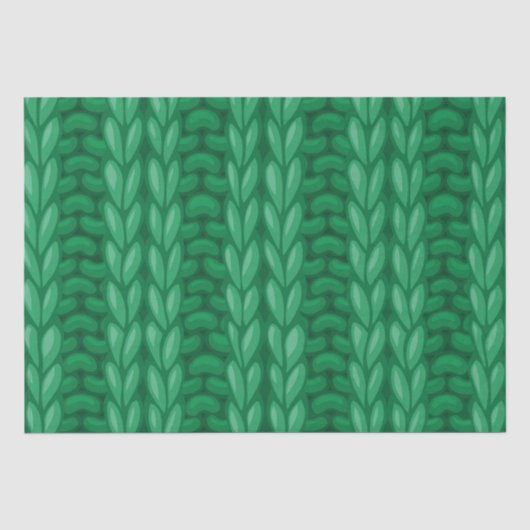 Green Winter Knitting Wooly Muster Seidenpapier (Vorderseite)