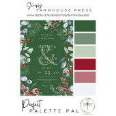 Green Winter Pine Berries Eucalyptus Wedding Einladung