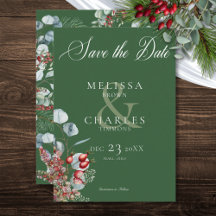 Green Winter Pine Berries Eucalyptus Wedding