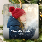 Green Winter Pine Trees Foto Personalisiert Keramikornament