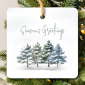 Green Winter Pine Trees Foto Personalisiert Keramikornament