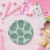 Green Winter Pinecones Pappteller (Party)