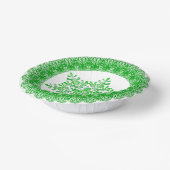 Green Winter Snowflake Lace Edge Pappteller (Gewinkelt)