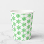 Green Winter Snowflake Pappbecher (Rückseite)