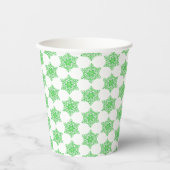 Green Winter Snowflake Pappbecher (Vorderseite)