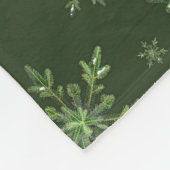 Green Winter Snowy Pine Snowflakes Muster Fleecedecke (Ecke)