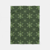 Green Winter Snowy Pine Snowflakes Muster Fleecedecke (Vorderseite)