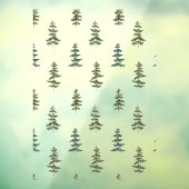 Green Winter Tree Muster Fensteraufkleber (Blatt 3)