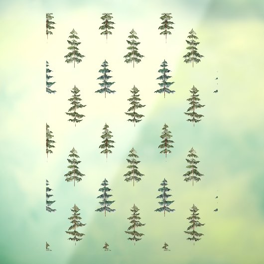 Green Winter Tree Muster Fensteraufkleber (Blatt 3)