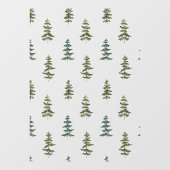 Green Winter Tree Muster Fensteraufkleber (Blatt)