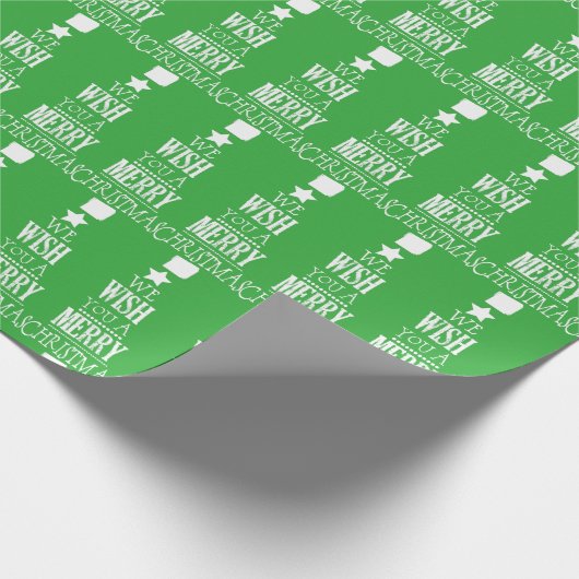 Green Wir wünschen Ihnen frohe Weihnachten Geschenkpapier (Ecke)