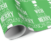 Green Wir wünschen Ihnen frohe Weihnachten Geschenkpapier (Rolleneckpunkt)