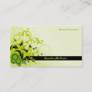 Green Wirbel Grunge Business Card TBA 3/31/2011 Visitenkarte