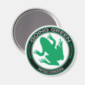 Green Wisconsin Frog Magnet (Vorderseite/Rückseite)