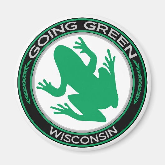 Green Wisconsin Frog Magnet (Vorne)