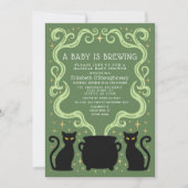 Green Witchy Baby is Brewing Baby Shower  Einladung (Vorderseite)