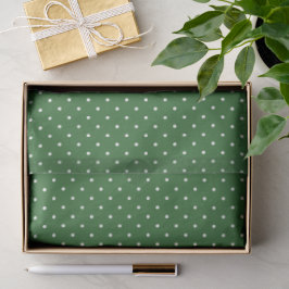 Green with White Polka Dots Tissue Paper Seidenpapier