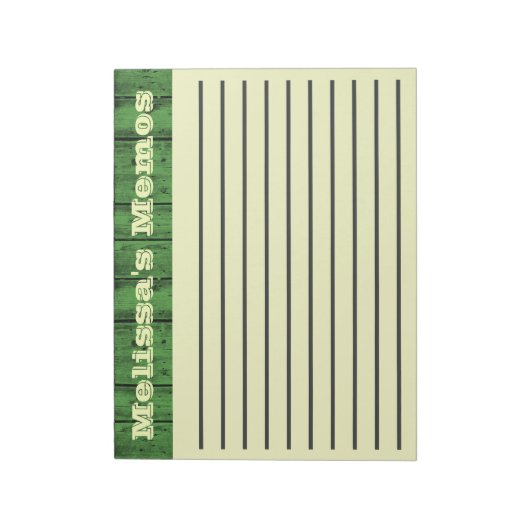Green Wood Planks Large Memo Pad Notizblock (Rotiert)