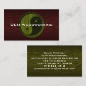 Green Wood Yin Yang Contractor Business Card Visitenkarte (Vorne/Hinten)