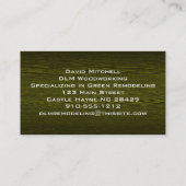 Green Wood Yin Yang Contractor Business Card Visitenkarte (Rückseite)