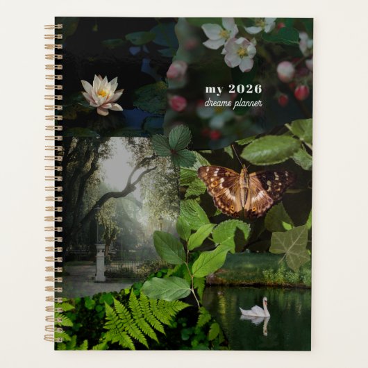 Green Woodland Dreams Collage Planner Planer (Vorderseite)