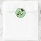 Green Woodpecker Runder Aufkleber (Tasche)