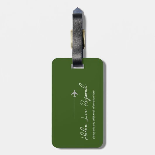 Green World Map mit Namen zur Identifizierung von  Gepäckanhänger (Rückseite vertikal)