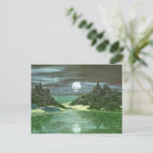 Green World Wolf Postkarte (Stehend Vorderseite)