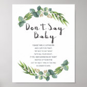 Green Wreath Baby Duschzeichen Say Baby nicht Poster (Vorne)