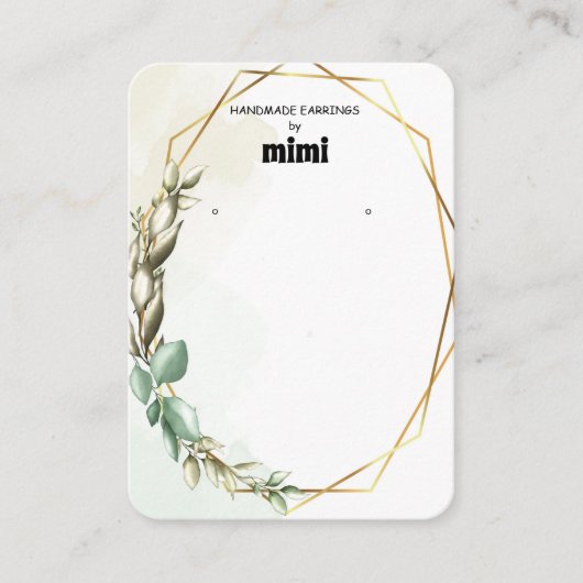 Green Wreath Earring Display Business Card Visitenkarte (Vorderseite)