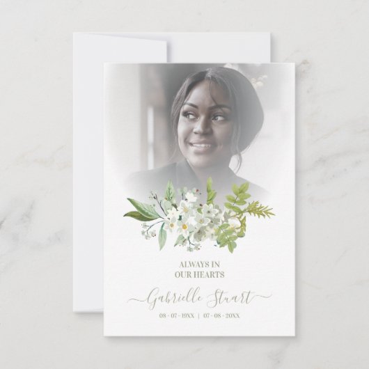 Green Wreath Photo Funeral Service Dear Ones (Vorderseite)