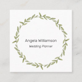 Green Wreath Square Business Card Quadratische Visitenkarte