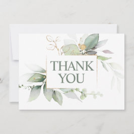 Green Wreath Watercolor BABY SHOWER DANKEN Dankeskarte