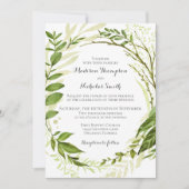 Green Wreath Wedding Einladungskarten (Vorderseite)