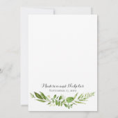 Green Wreath Wedding Einladungskarten (Rückseite)